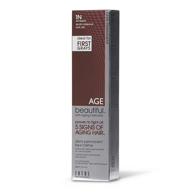 Age Beautiful 1N Jet Black Demi Permanent Liqui Creme Hair Color Demi