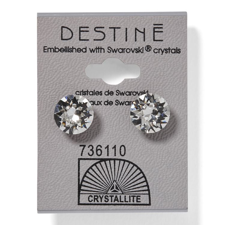 Destine Clear Diamond Cut Earrings 10mm