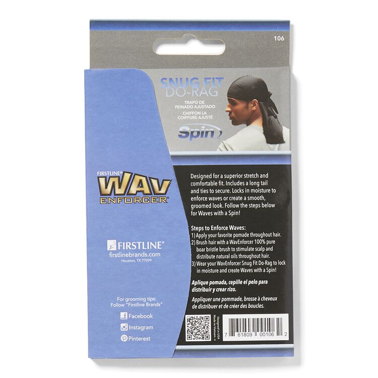 Snug Fit Bold Black Do Rag