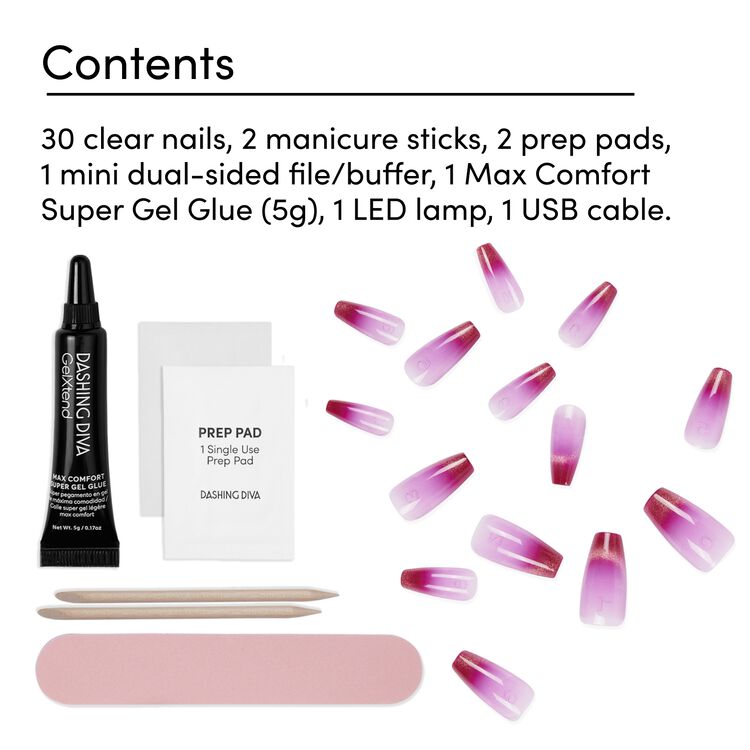 Rouge Shimmer GelXtend Design Nails