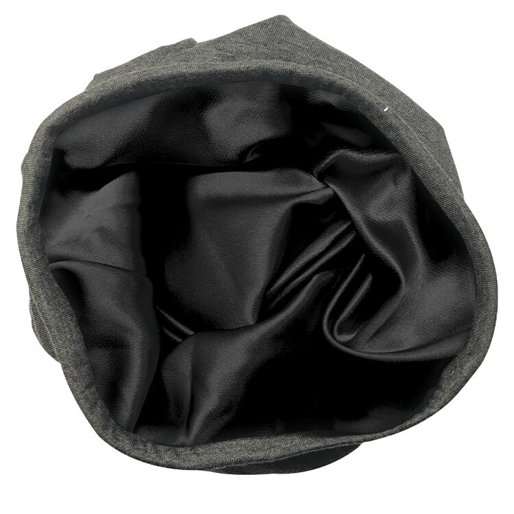 Gray Satin Lined Jersey Beanie