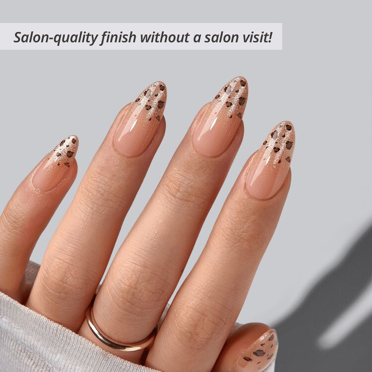 Soft Gel Press On Nails Medium Almond - Gilded Roar