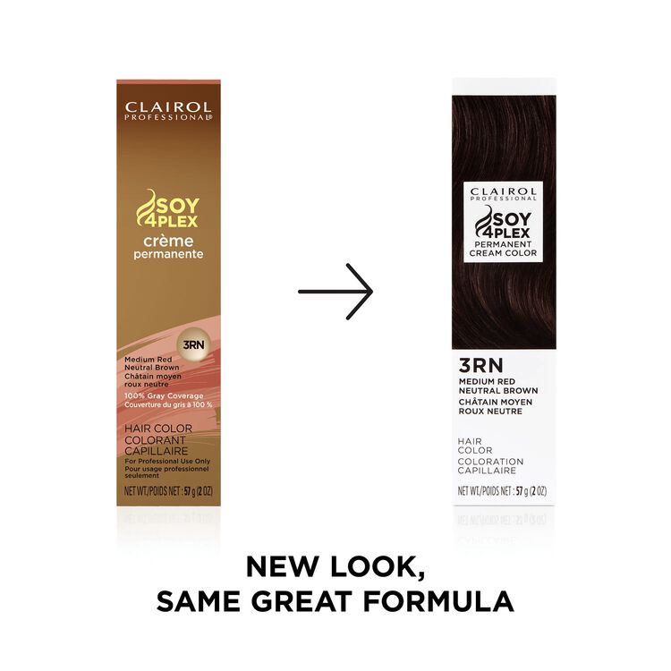 3RN Medium Red Neutral Brown Permanent Cream Hair Color