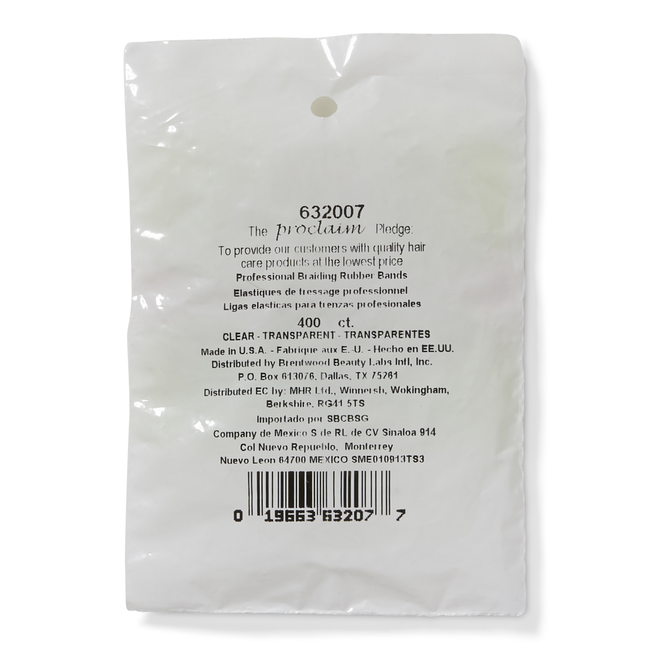 Proclaim Rubber Bands Clear 400 Count