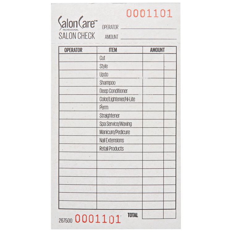 Salon Care Check Pad