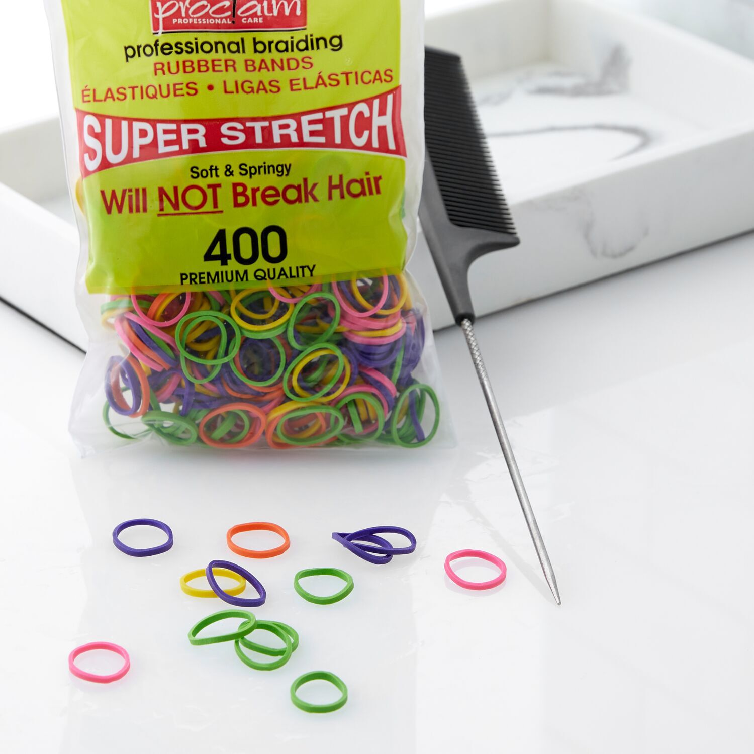 Proclaim Rubber Bands Assorted Brights 400 Count