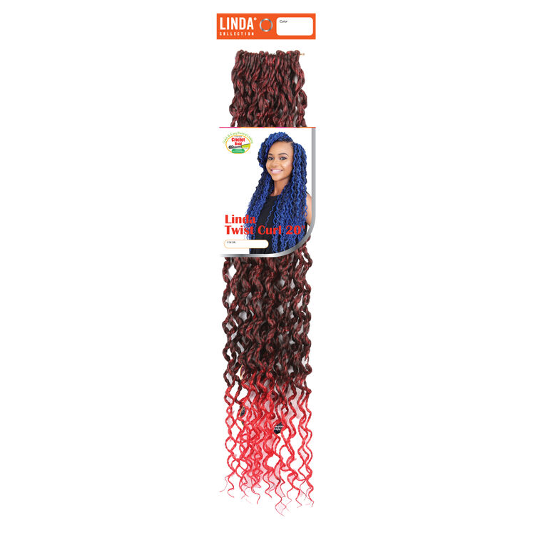 Crochet Twist Curl 20 Inch Ombre Black/Red