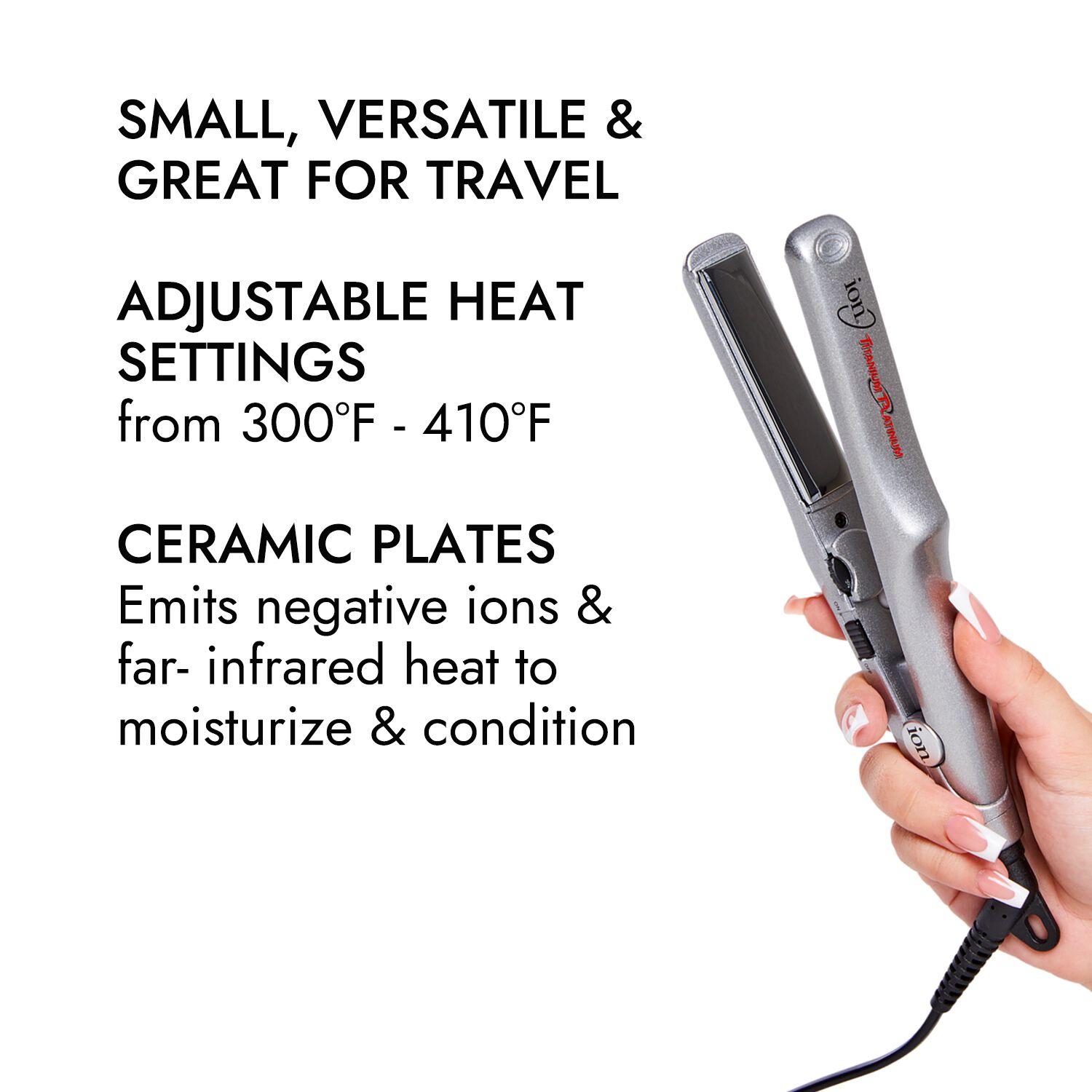 Travel Gator Titanium Ceramic Flat Iron (1 in) by Ion Flat Irons