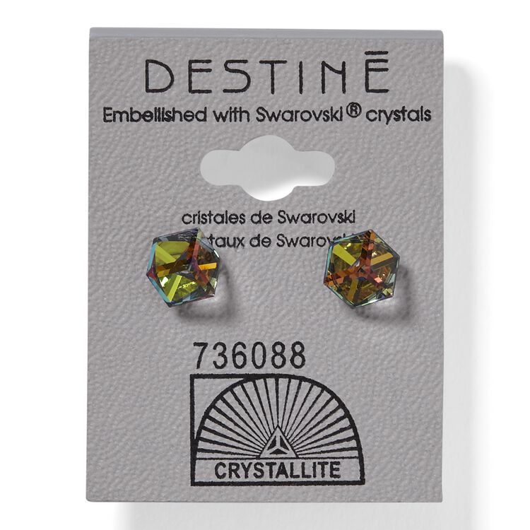 Destine Vitrail Medium Cube Earrings 6mm