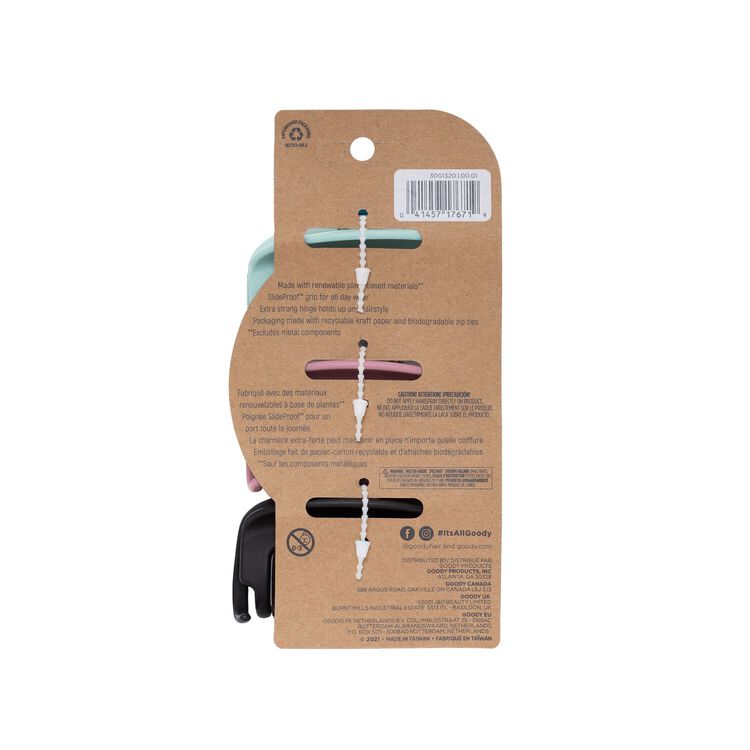 Bright Large Round Claw Clips 3 Count