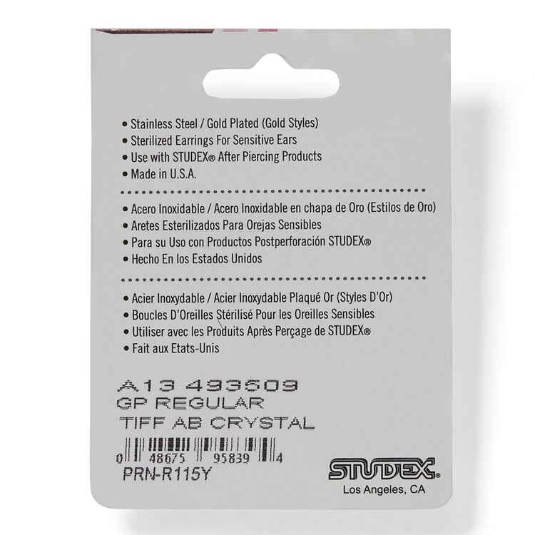 Gold Plated Aurora Borealis Ear Piercing Studs