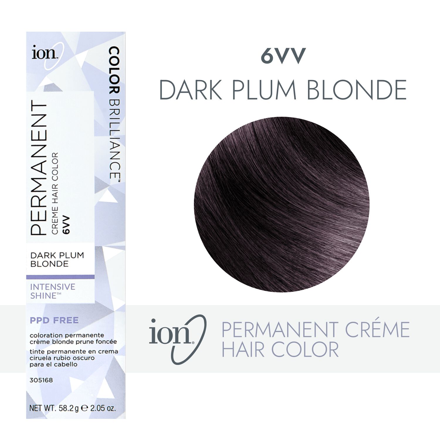ion 6VV Dark Plum Blonde Permanent Creme Hair Color by Color Brilliance