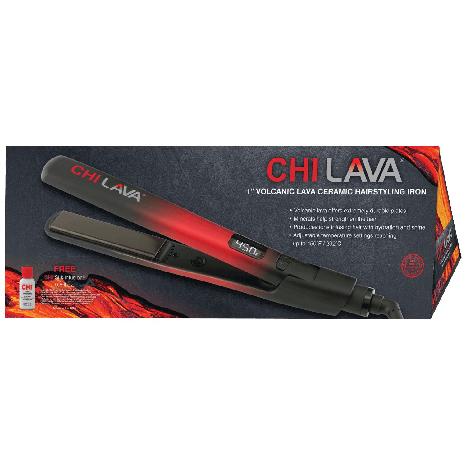Chi Lava Volcanic Ceramic Flat Iron 1 Inch by Farouk flat iron