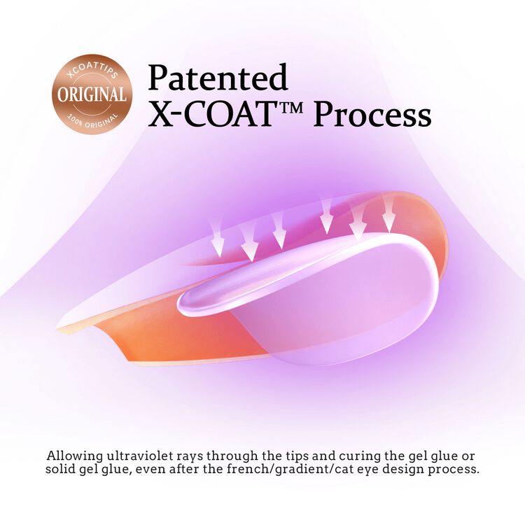 XCOATTIPS® French - Nails Short Almond Brown Pastel Tips