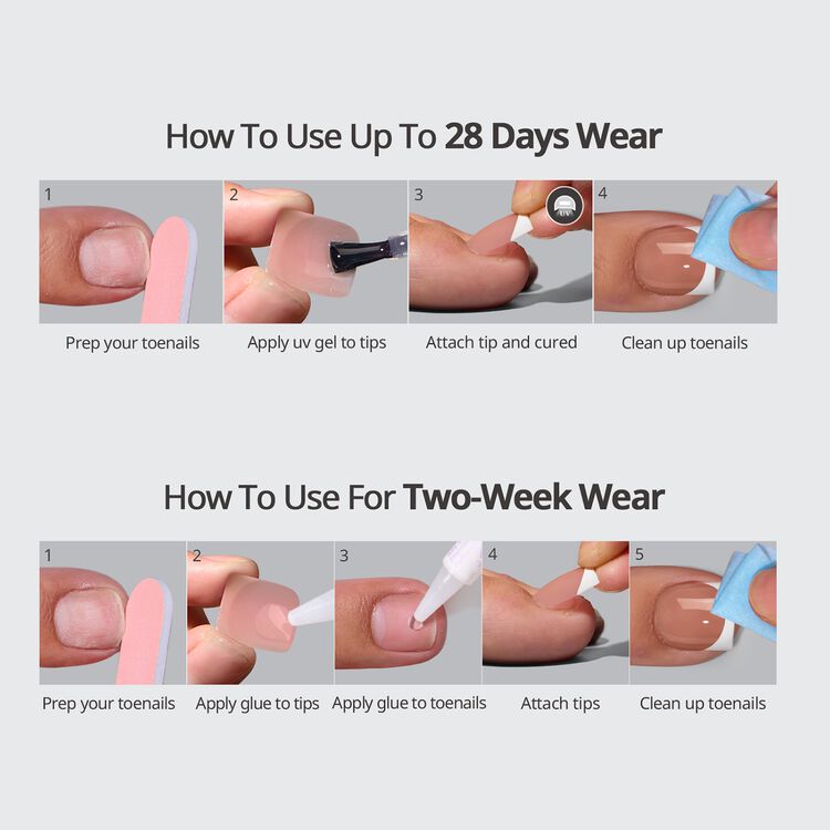 XCOATPRESS Press On Toenails Short Square - Champ