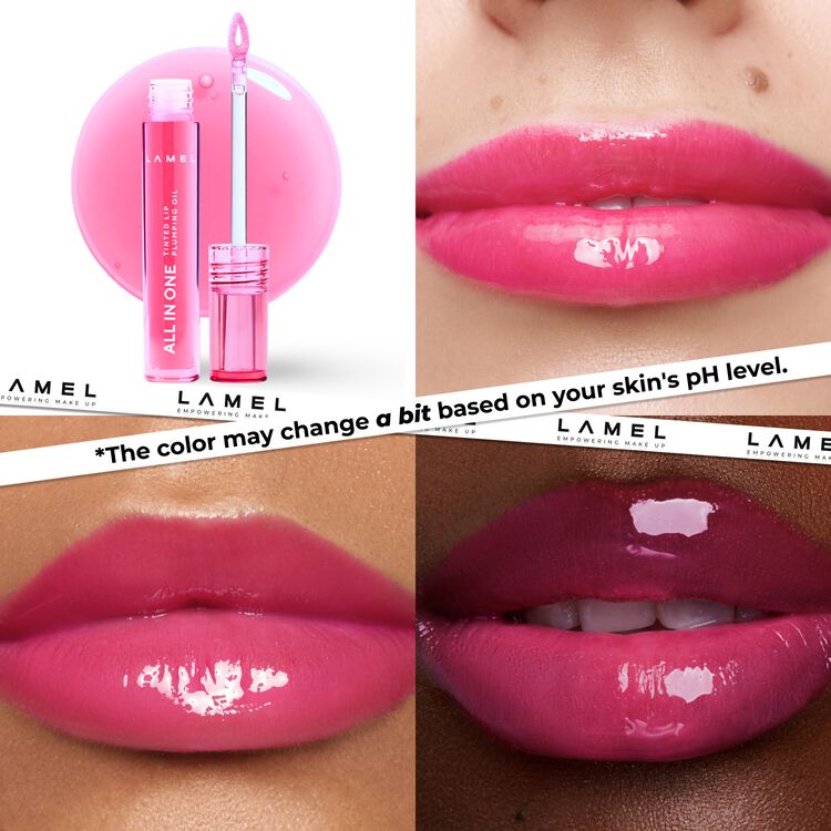 All in One Lip Tinted Plumping Oil Pink Sparkle