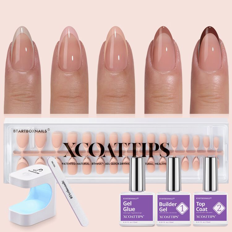 XCOATTIPS&reg; French Nail Kit - Nude French Short Almond
