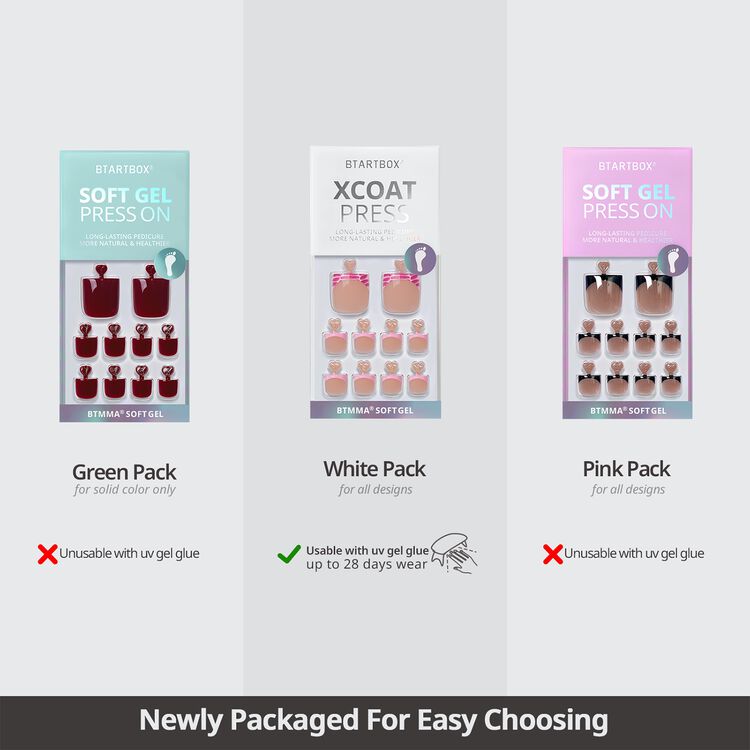 XCOATPRESS Press On Toenails Short Square - Pink Croc