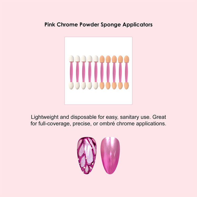 Pink Chrome Powder Nail Art Applicators 10pc