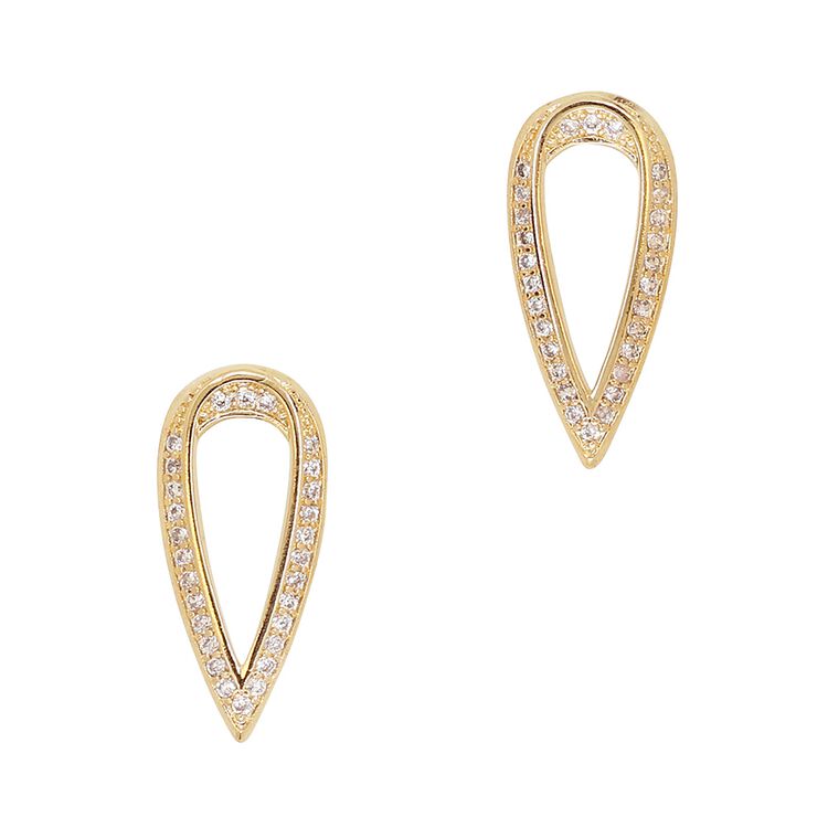 Nail Art Charms Adorned Teardrop Zircon Charm Gold