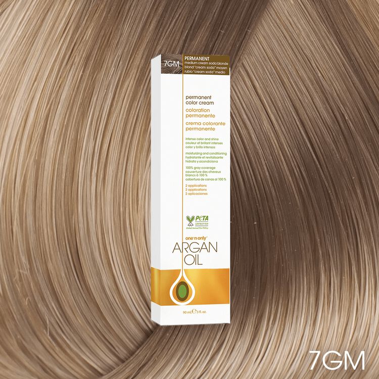 Argan Oil Permanent Color Cream 7GM Medium Cream Soda Blonde