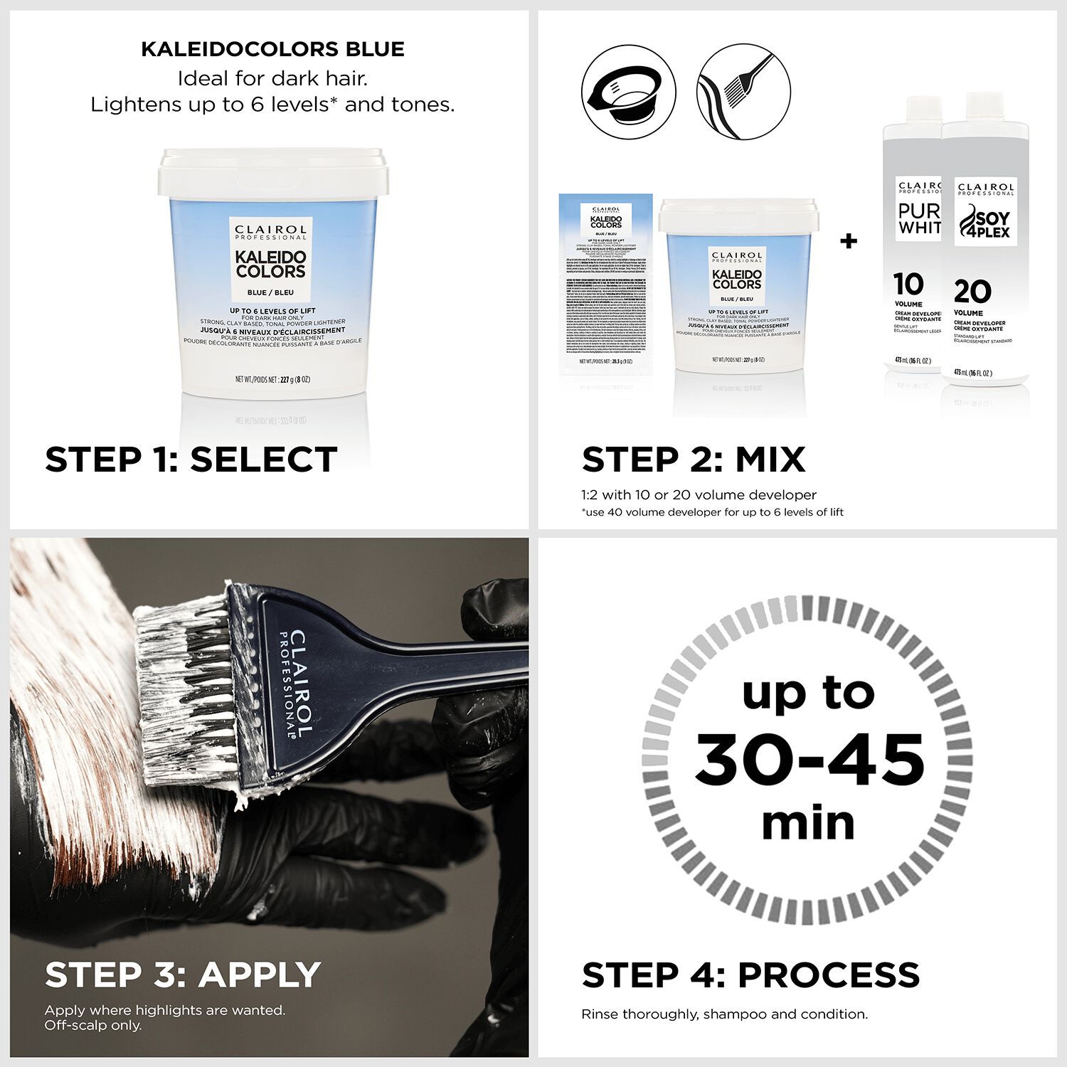 Kaleidocolors Blue Powder Lightener by Clairol Professional Lightener