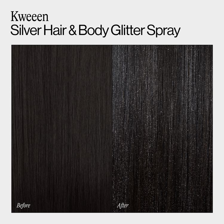 Kweeen Silver Hair & Body Glitter Spray 4.9 oz