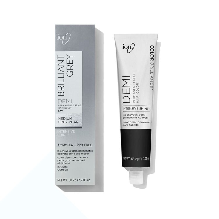 Brilliant Grey 6AV Medium Grey Pearl Demi Permanent Crème Hair Color