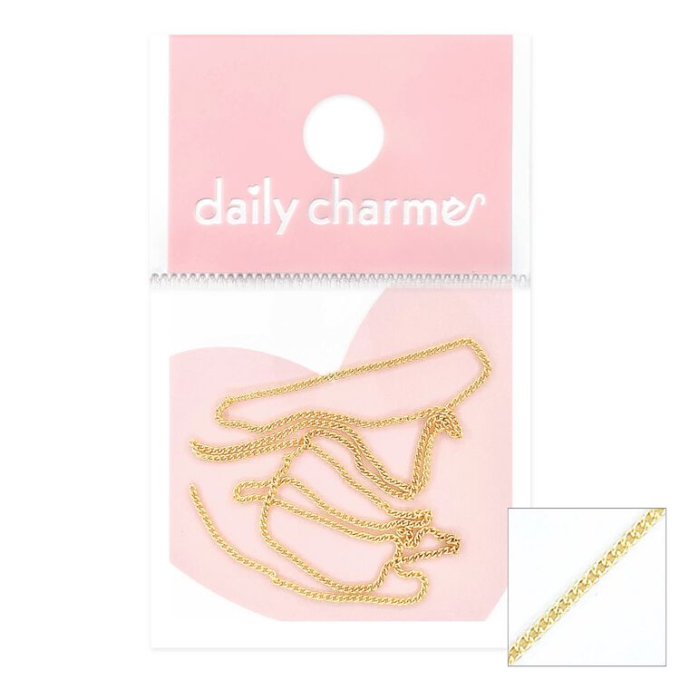 Nail Art Studs Ultra Thin Metallic Chain Gold