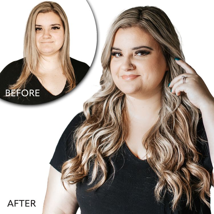 18" Ultra-Seamless Clip-in Hair Extensions Dark Blonde Frost