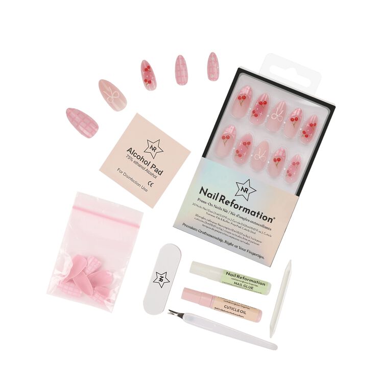 Cherry Picnic Press On Nails