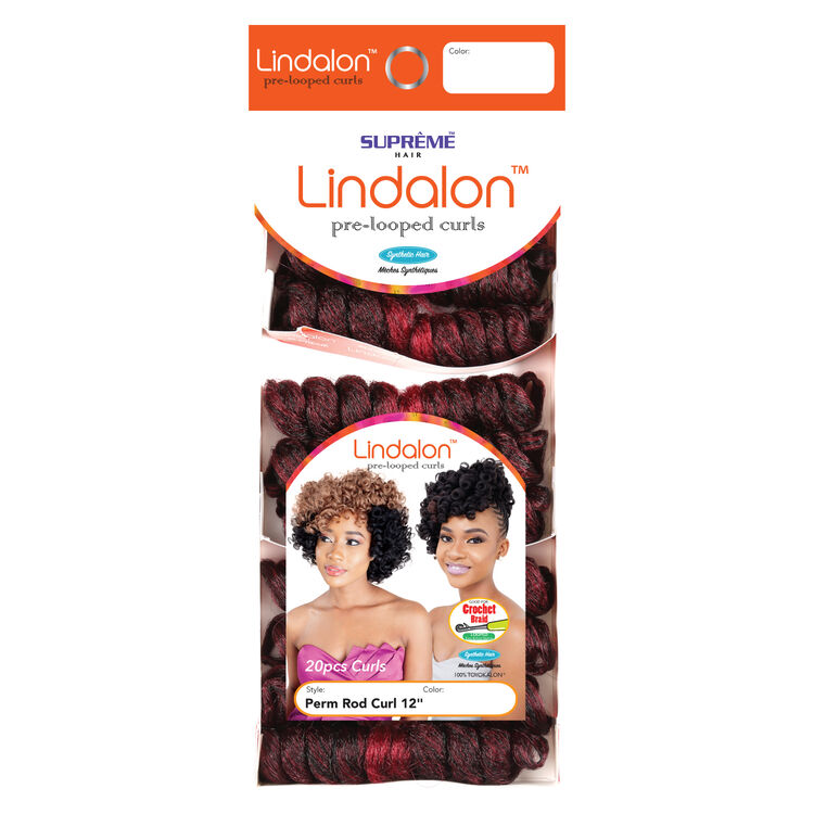Crochet Perm Rod Curl 12 Inch Ombre Black/Burgundy