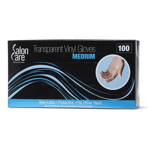 100 Count Clear Vinyl Powdered Gloves Medium