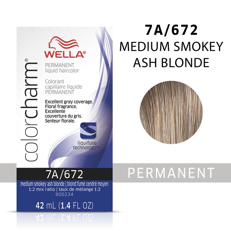 Medium Smokey Ash Blonde colorcharm Liquid Permanent Hair Color