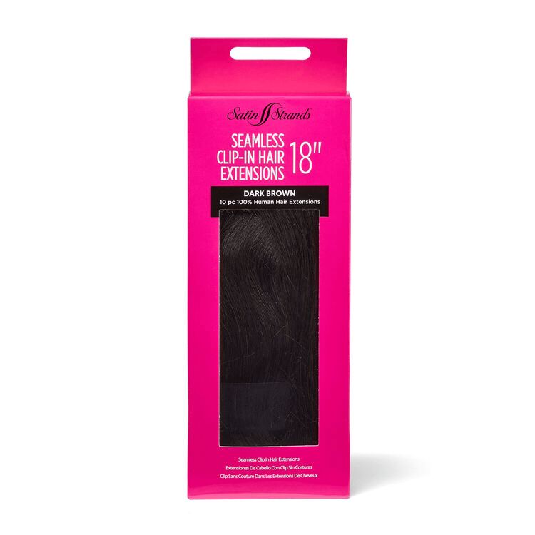 Dark Brown 18 Inch Seamless Clip-in Hair Extensions