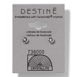 Destine Clear Diamond Cut Earrings 4mm