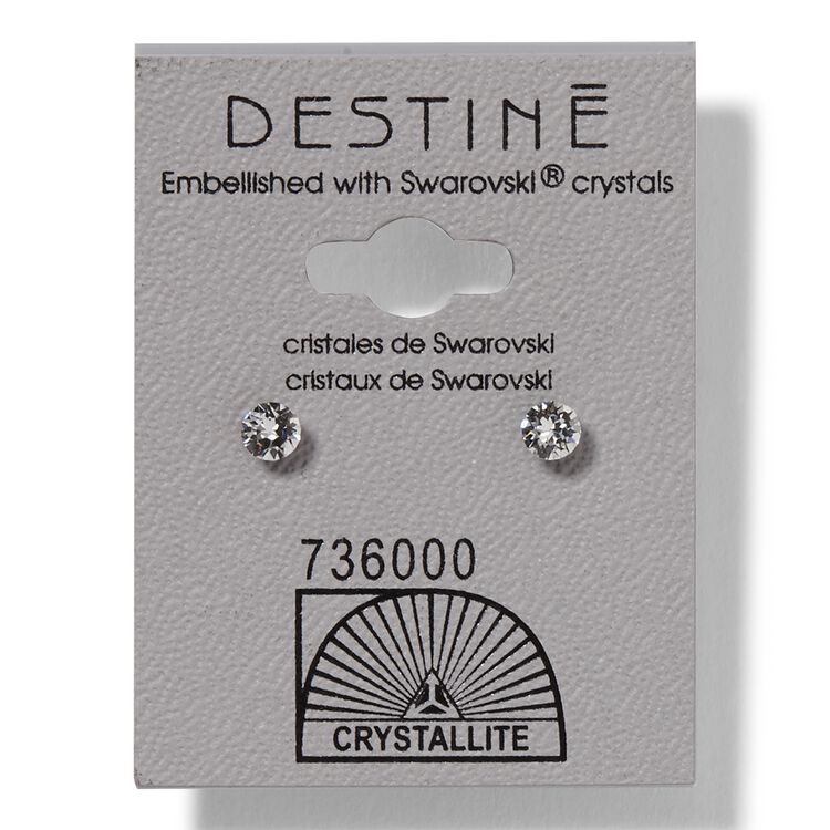 Destine Clear Diamond Cut Earrings 4mm