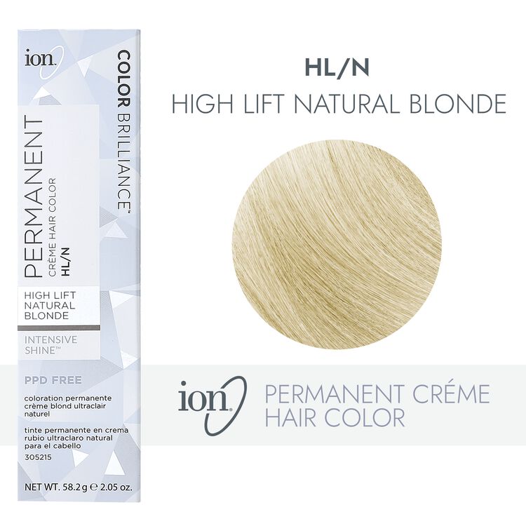 Ion HL-N Hi Lift Natural Blonde Permanent Creme Hair Color by Color  Brilliance, Permanent Hair Color