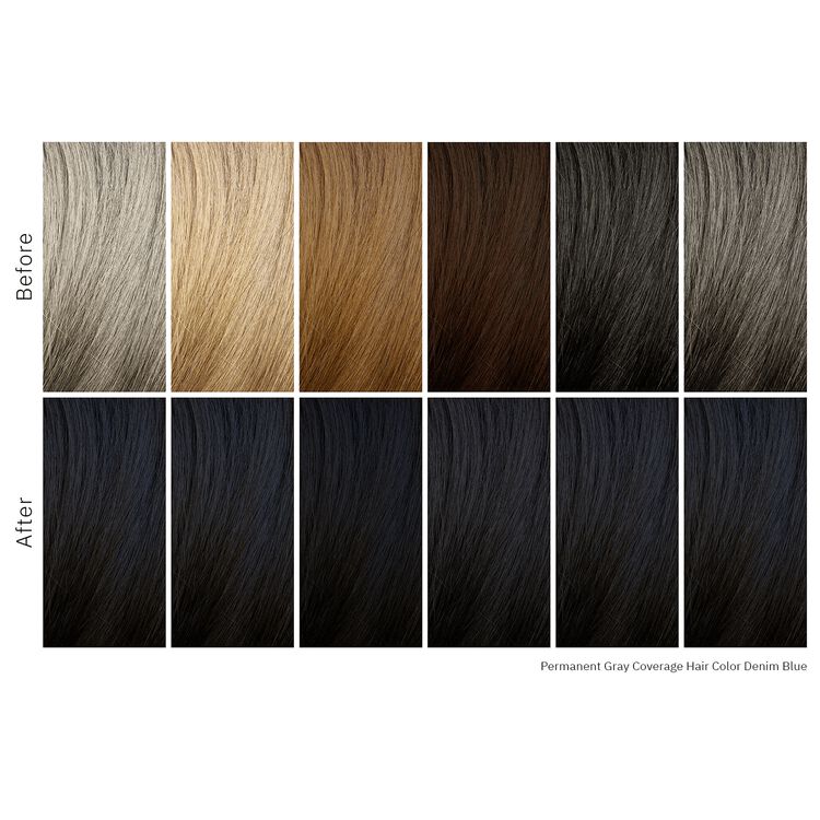 Gray Coverage Permanent Hair Color Denim Blue