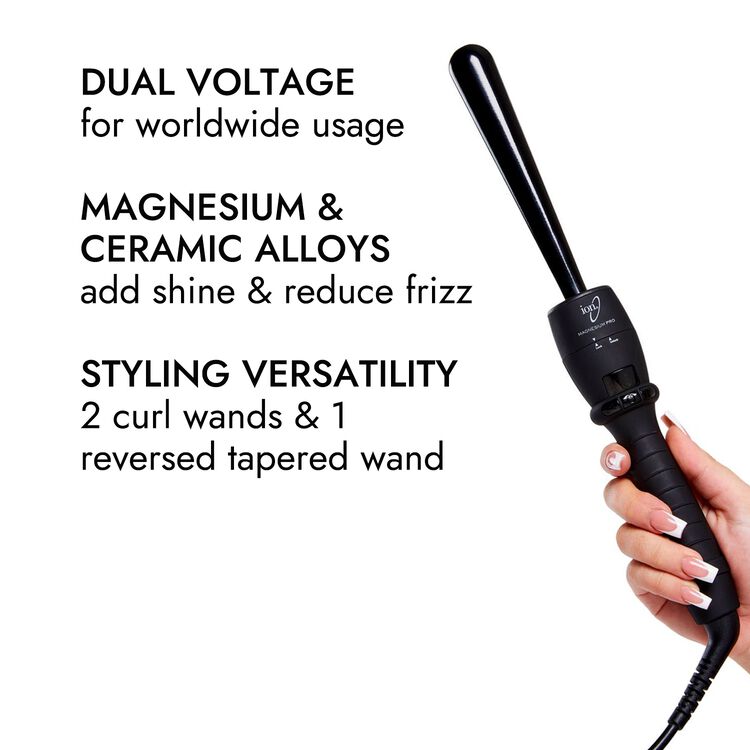 Interchangeable Clipless Curl Wand Trio
