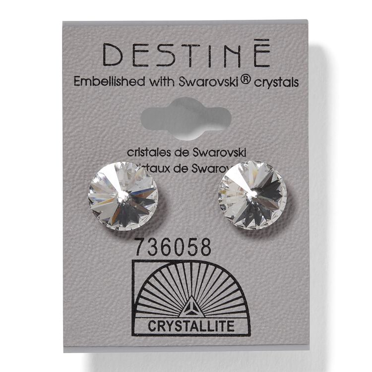 Destine Clear Rivoli Earrings 11mm