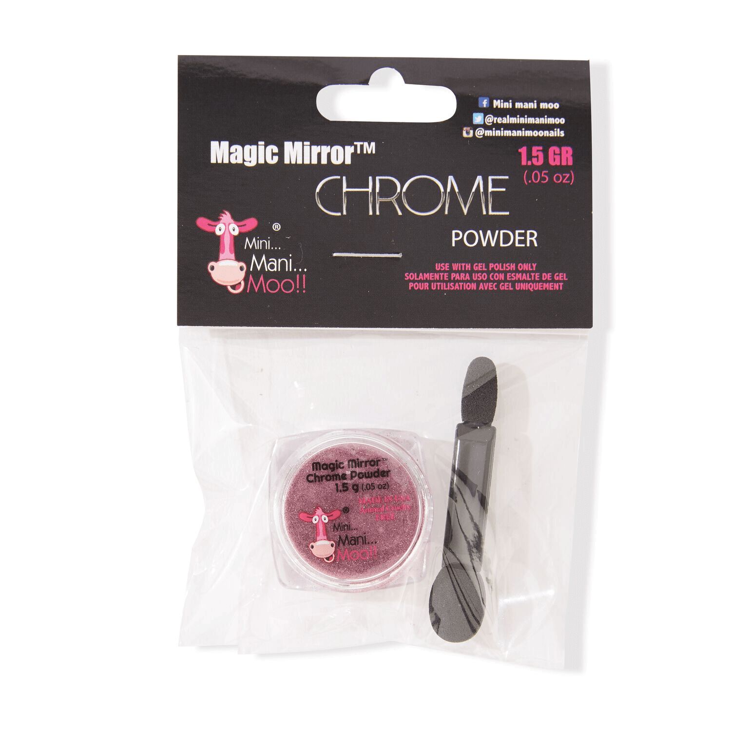 Mini Mani Moo Magic Mirror Chrome Powder Rose Gold nail polish