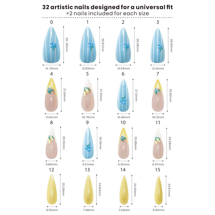 Blueberry Lemonade Press On Nails