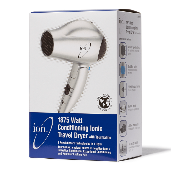 Ion Dual Voltage Ionic Travel Hair Dryer