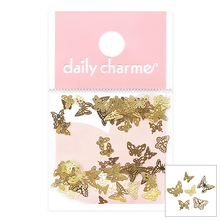 Nail Art Studs Delicate Butterfly Stud Gold