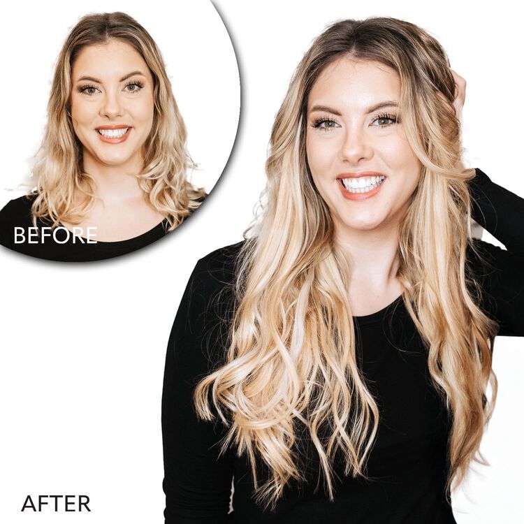 18" Ultra-Seamless Clip-in Hair Extensions Blonde Frost Remy