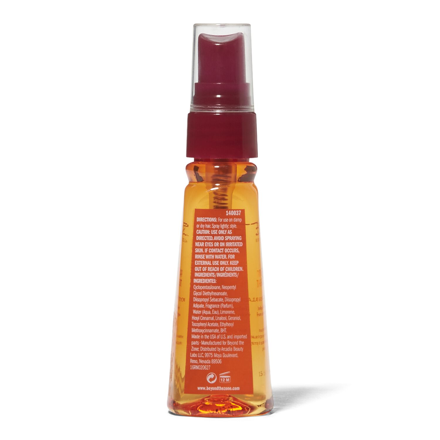 Beyond The Zone Turn Up The Heat Flat Iron Protection Spray Travel Size