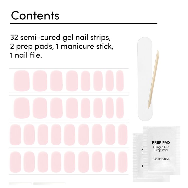 Powder Pink Semi-Cured Color Gel Strips