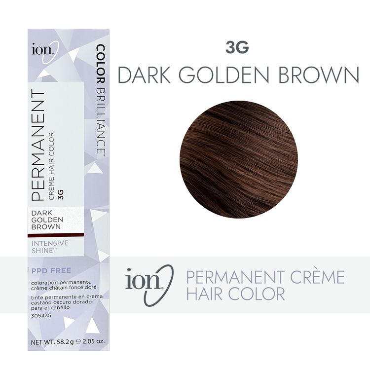Ion 3G Dark Golden Brown Permanent Creme Hair Color by Color Brilliance |  Permanent Hair Color | Sally Beauty