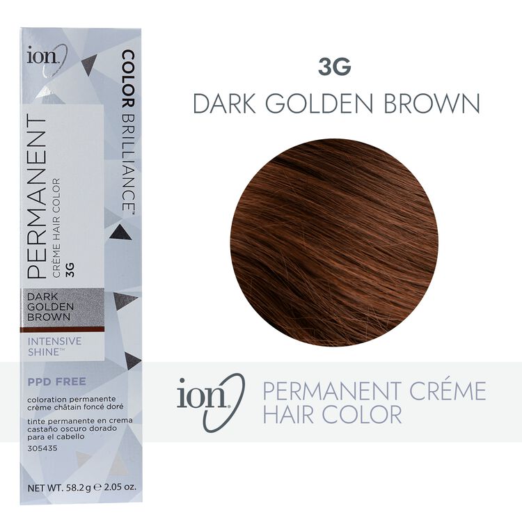 Ion 3G Dark Golden Brown Permanent Creme Hair Color by Color Brilliance |  Permanent Hair Color | Sally Beauty